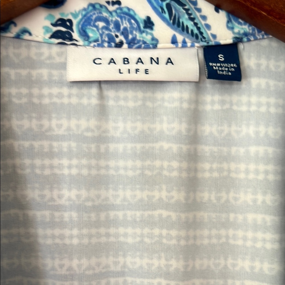 Cabana Life Blue Patterned “Charleston” Shirt Dress S - Picture 4 of 15